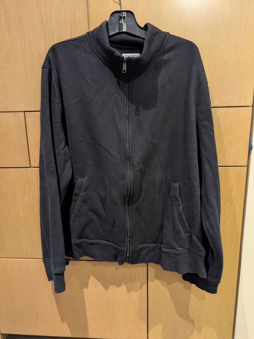 Men's Black Full-Zip Fleece Sweater
